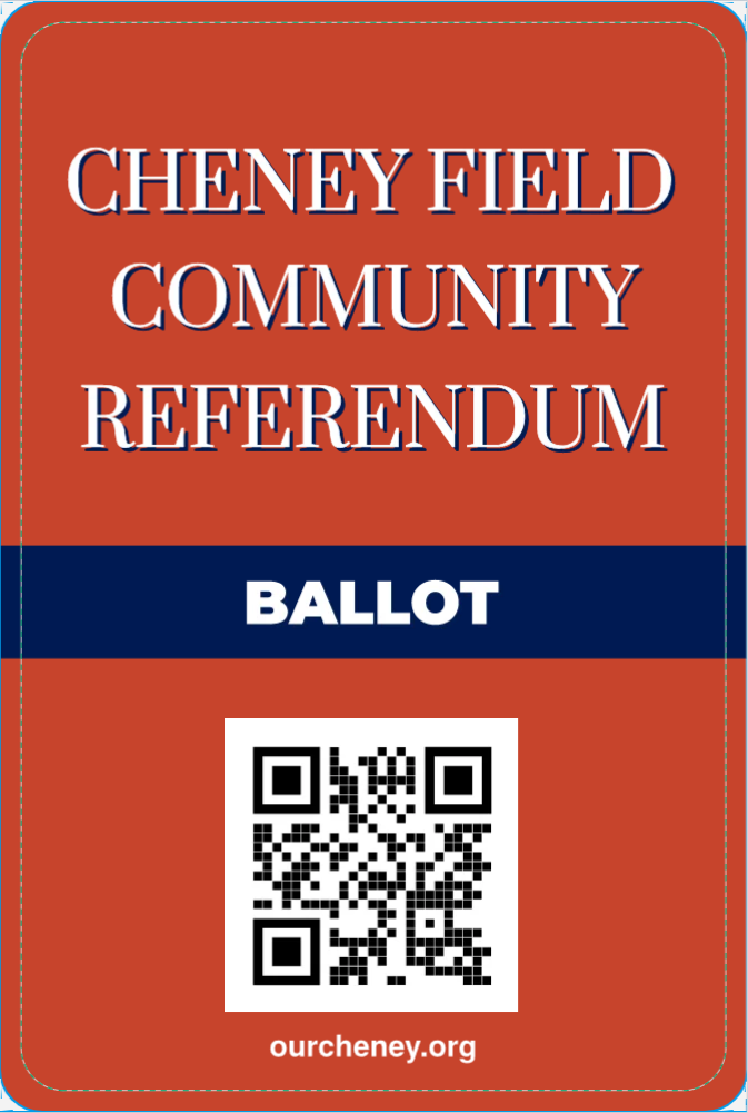 Front of the Cheney Field community referendum ballot
