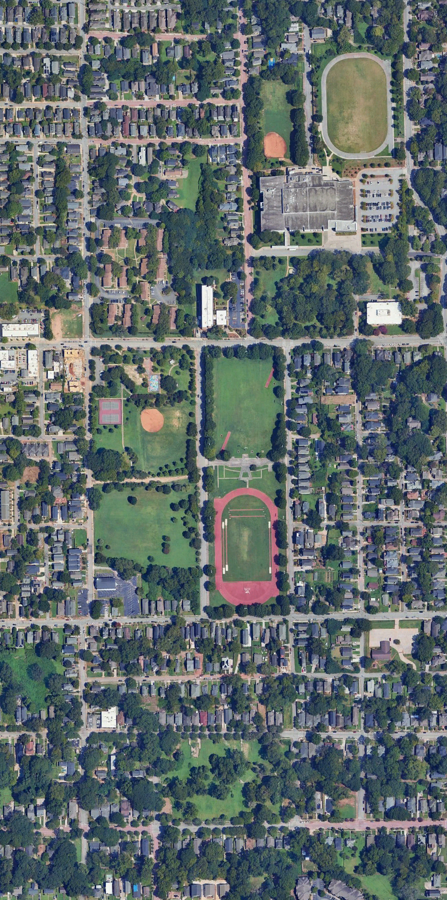 Aerial view of Cheney Stadium, Phoenix II Park, and surrounding Summerhill homes