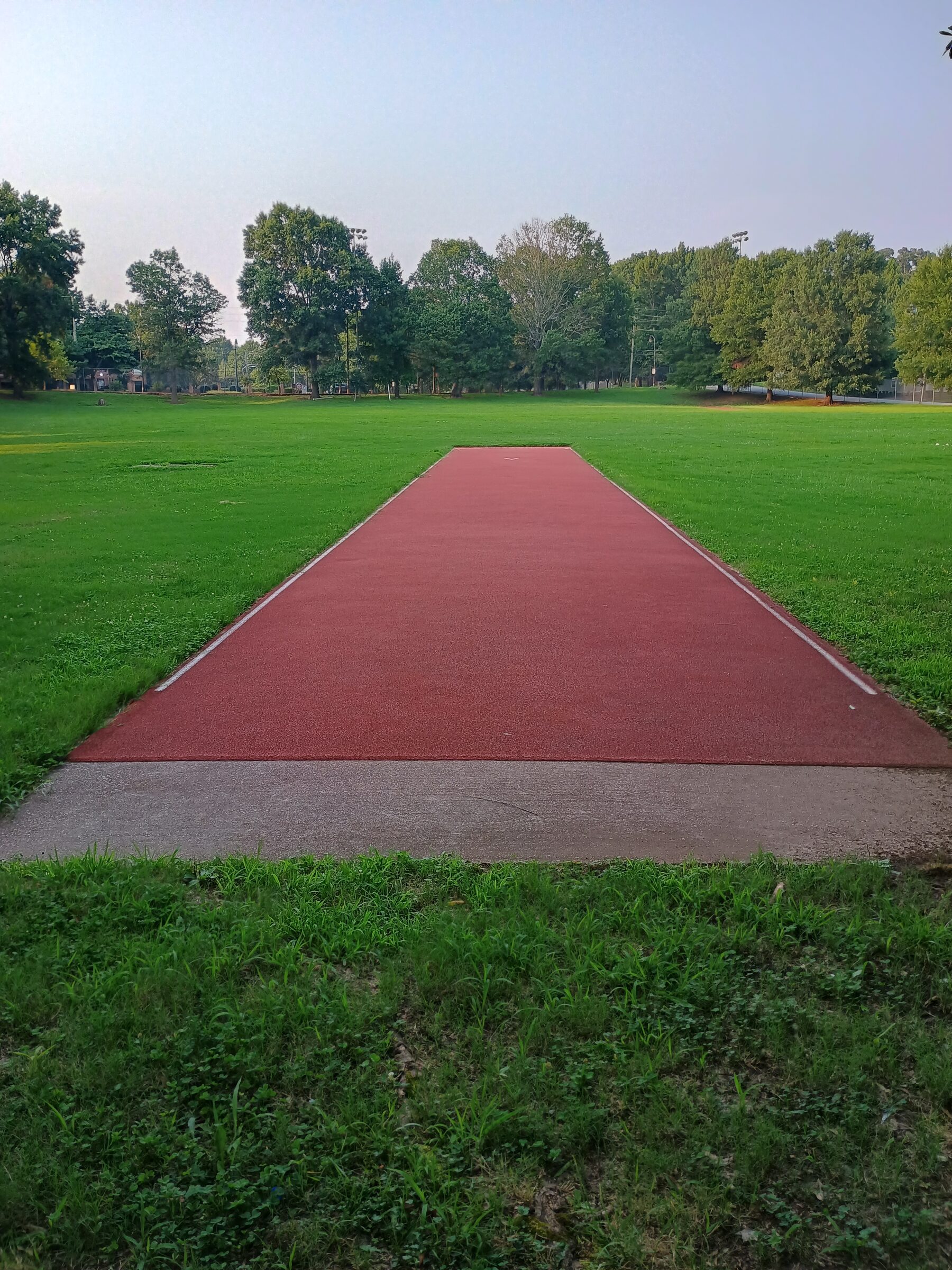 The runway and landing area of Atlanta Track Club's javelin field at Cheney Park